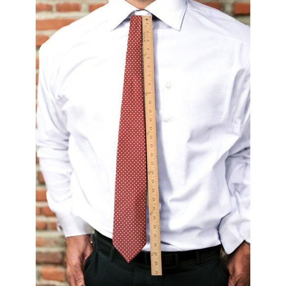 Vintage Giulio Randi Red Geometric Silk Tie – Made in Italy - Picture 10 of 10